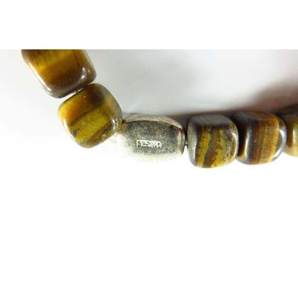 For Repurpose 22 Square Tiger Eye Beads One Silver Oval "Hope" Bead - Picture 10 of 11